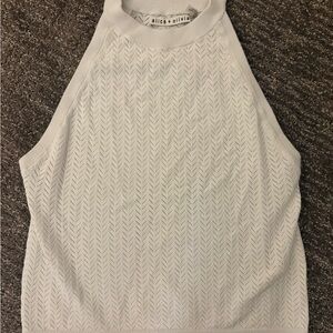 Alice + Olivia Cream Textured Tank Top